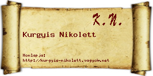 Kurgyis Nikolett névjegykártya